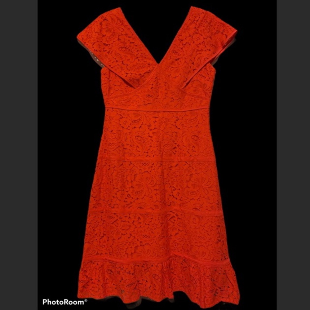 Beautiful Lace Red Orange Dress NWT